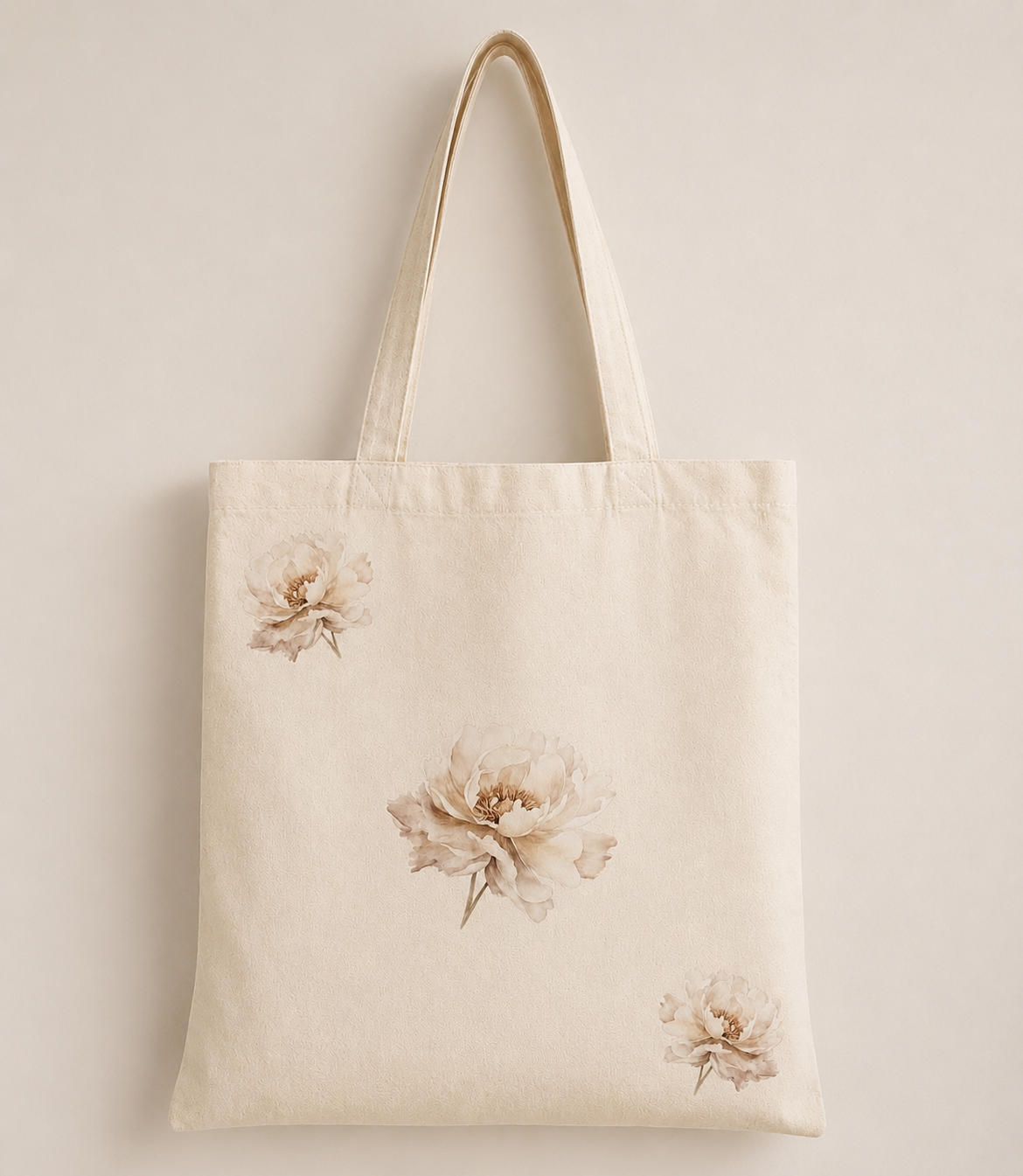 Bolsas Ecológicas de Lienzo de Algodón diseño de peonias y flores romanticas