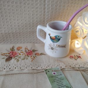 Box Mate y Repasador Artesanal set de regalo de ceramica y textil